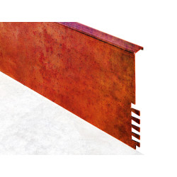 Obrzeże trawnikowe zagięte Corten/Korten na kotwy