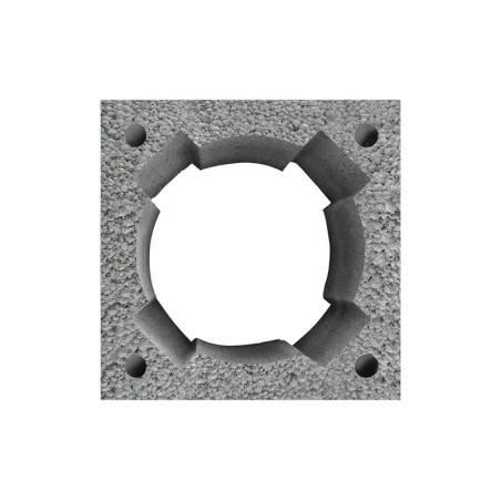 PUSTAK KOMINOWY KP 48x48x24 KERAMZYT Z OTWORAMI NA PRĘTY ZBROJENIOWE