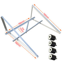EKIERKI BALASTOWE NA 2 PANELE FOTOWOLTAICZNE 1180x525 REG. 0-90 ALU + 4 WIBRO