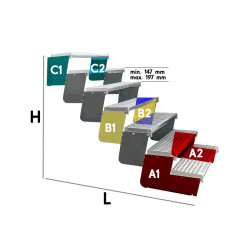 Schody modułowe regulowane MODULO - stopnie ocynk krata